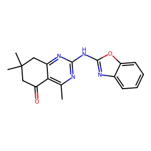 2-(Benzooxazol-2-ylamino)-4,7,7-trimethyl-7,8-dihydro-6H-quinazolin-5-one structure