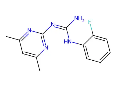1-(4,6-Dimethylpyrimidin-2-yl)-3-(2-fluorophenyl)guanidine structure