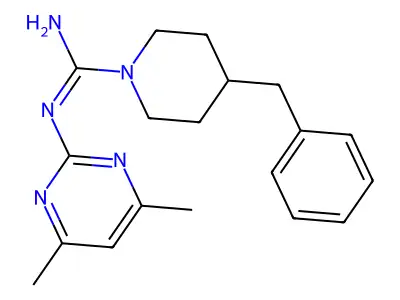 4-benzyl-N-(4,6-dimethylpyrimidin-2-yl)piperidine-1-carboximidamide structure
