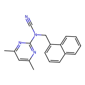 (4,6-Dimethylpyrimidin-2-yl)(naphthalen-1-ylmethyl)cyanamide structure