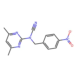 (4,6-Dimethylpyrimidin-2-yl)-[(4-nitrophenyl)methyl]cyanamide structure