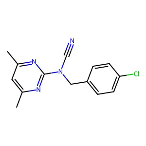 (4-Chlorobenzyl)(4,6-dimethylpyrimidin-2-yl)cyanamide structure