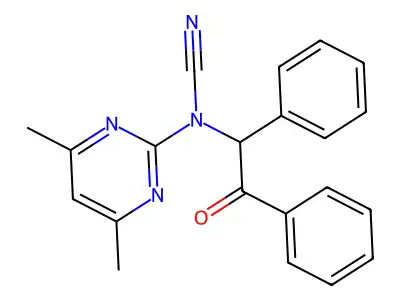 (4,6-Dimethylpyrimidin-2-yl)(2-oxo-1,2-diphenylethyl)cyanamide structure