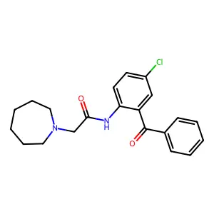 Acetamide, 2-(azepan-1-yl)-N-(2-benzoyl-4-chlorophenyl)- structure