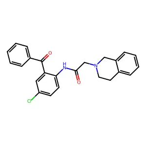 N-[4-chloro-2-(phenylcarbonyl)phenyl]-2-(3,4-dihydroisoquinolin-2(1H)-yl)acetamide structure