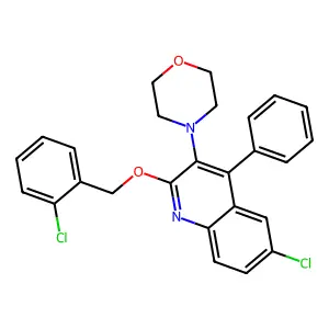6-Chloro-2-[(2-chlorobenzyl)oxy]-3-(morpholin-4-yl)-4-phenylquinoline structure