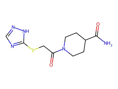 1-[(4H-1,2,4-triazol-3-ylsulfanyl)acetyl]piperidine-4-carboxamide structure