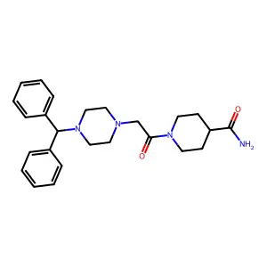 1-{[4-(Diphenylmethyl)piperazin-1-yl]acetyl}piperidine-4-carboxamide structure