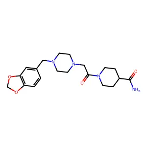 1-{[4-(1,3-Benzodioxol-5-ylmethyl)piperazin-1-yl]acetyl}piperidine-4-carboxamide structure