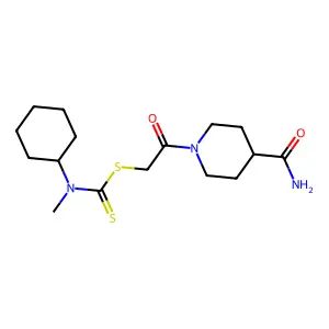 2-(4-Carbamoylpiperidin-1-yl)-2-oxoethyl cyclohexyl(methyl)carbamodithioate structure