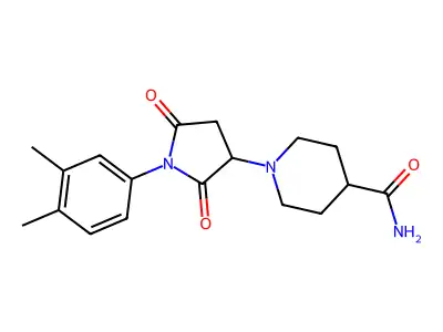 1-[1-(3,4-Dimethylphenyl)-2,5-dioxopyrrolidin-3-yl]piperidine-4-carboxamide structure