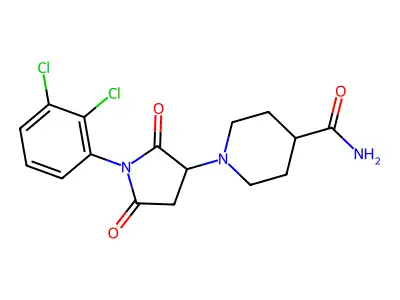 1-[1-(2,3-Dichlorophenyl)-2,5-dioxopyrrolidin-3-yl]piperidine-4-carboxamide structure