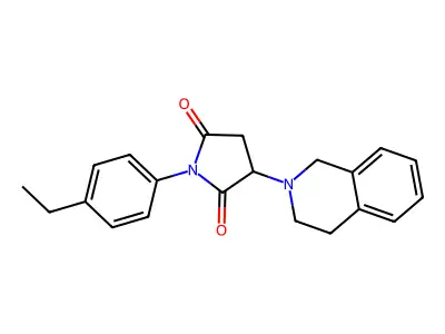 3-(3,4-dihydroisoquinolin-2(1H)-yl)-1-(4-ethylphenyl)pyrrolidine-2,5-dione structure
