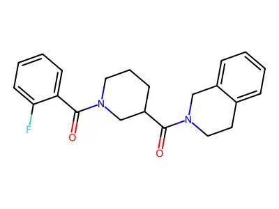 3,4-dihydro-1H-isoquinolin-2-yl-[1-(2-fluorobenzoyl)piperidin-3-yl]methanone structure