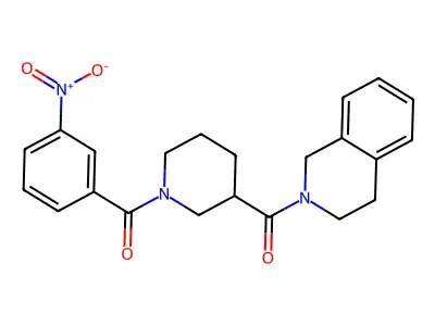 3,4-dihydro-1H-isoquinolin-2-yl-[1-(3-nitrobenzoyl)piperidin-3-yl]methanone structure