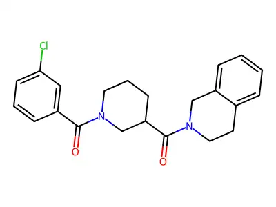[1-(3-chlorobenzoyl)piperidin-3-yl]-(3,4-dihydro-1H-isoquinolin-2-yl)methanone structure