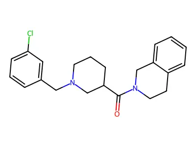 [1-[(3-chlorophenyl)methyl]piperidin-3-yl]-(3,4-dihydro-1H-isoquinolin-2-yl)methanone structure