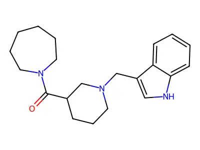 3-{[3-(1-azepanylcarbonyl)-1-piperidinyl]methyl}-1H-indole structure