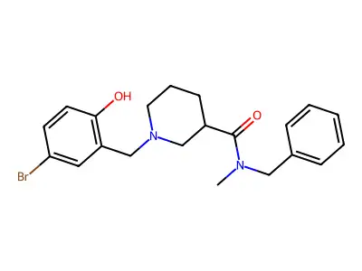 N-benzyl-1-(5-bromo-2-hydroxybenzyl)-N-methylpiperidine-3-carboxamide structure