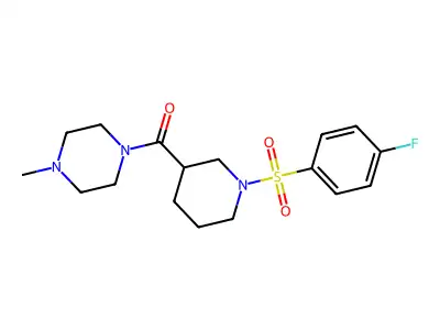 [1-(4-Fluorophenyl)sulfonylpiperidin-3-yl]-(4-methylpiperazin-1-yl)methanone structure