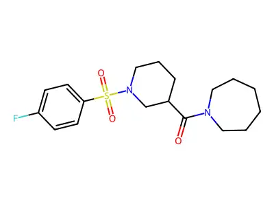 Azepan-1-yl-[1-(4-fluorophenyl)sulfonylpiperidin-3-yl]methanone structure