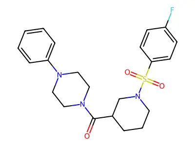 1-({1-[(4-Fluorophenyl)sulfonyl]-3-piperidinyl}carbonyl)-4-phenylpiperazine structure