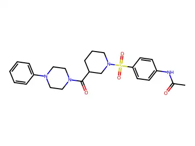 N-[4-[3-(4-phenylpiperazine-1-carbonyl)piperidin-1-yl]sulfonylphenyl]acetamide structure