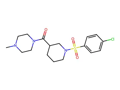 [1-(4-Chlorophenyl)sulfonylpiperidin-3-yl]-(4-methylpiperazin-1-yl)methanone structure