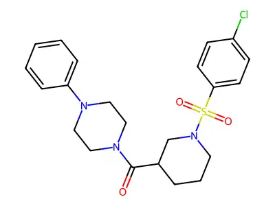 [1-(4-Chlorophenyl)sulfonylpiperidin-3-yl]-(4-phenylpiperazin-1-yl)methanone structure