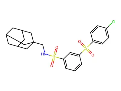 N-(1-adamantylmethyl)-3-[(4-chlorophenyl)sulfonyl]benzenesulfonamide structure