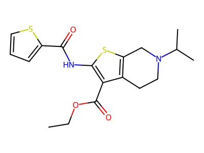 ETHYL 6-(PROPAN-2-YL)-2-(THIOPHENE-2-AMIDO)-4H,5H,6H,7H-THIENO[2,3-C]PYRIDINE-3-CARBOXYLATE structure