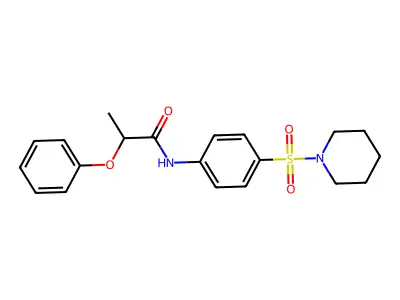 2-phenoxy-N-(4-piperidin-1-ylsulfonylphenyl)propanamide structure