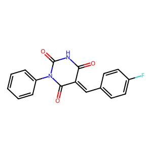 (5Z)-5-[(4-fluorophenyl)methylidene]-1-phenyl-1,3-diazinane-2,4,6-trione structure