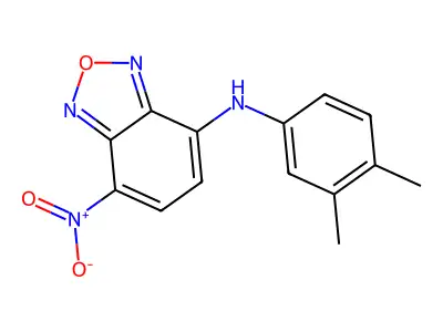 N-(3,4-dimethylphenyl)-4-nitro-2,1,3-benzoxadiazol-7-amine structure