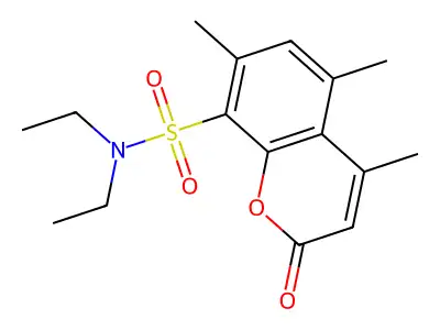 2H-1-Benzopyran-8-sulfonamide, N,N-diethyl-2-oxo-4,5,7-trimethyl- structure