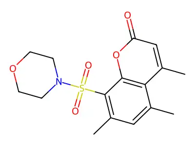 Morpholine, 4-((4,5,7-trimethyl-2-oxo-2H-1-benzopyran-8-yl)sulfonyl)- structure