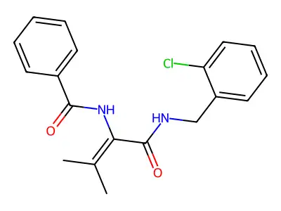 N-[1-[(2-Chlorophenyl)methylcarbamoyl]-2-methyl-prop-1-enyl]benzamide structure