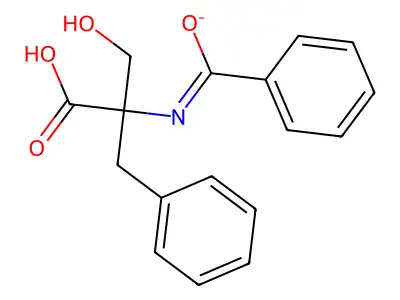 2-Benzamido-2-benzyl-3-hydroxypropanoic acid structure