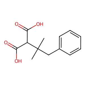 (2-Methyl-1-phenylpropan-2-yl)propanedioic acid structure