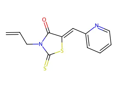 3-Prop-2-enyl-5-(pyridin-2-ylmethylidene)-2-sulfanylidene-1,3-thiazolidin-4-one structure