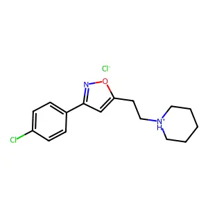 Isoxazole, 3-(p-chlorophenyl)-5-(2-piperidinoethyl)-, hydrochloride structure
