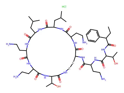 2-Phenylbutyryl colistin nonapeptide hydrochloride structure