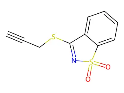 3-Prop-2-ynylsulfanyl-1,2-benzothiazole 1,1-dioxide structure