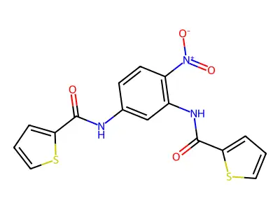 N-[2-Nitro-5-(thiophene-2-carbonylamino)phenyl]thiophene-2-carboxamide structure