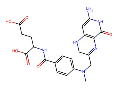 2-[[4-[(7-amino-5-oxo-2,6-dihydro-1H-pyrido[3,4-b]pyrazin-3-yl)methyl-methylamino]benzoyl]amino]pentanedioic acid structure