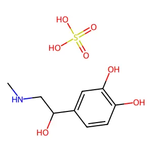 1,2-Benzenediol, 4-((1R)-1-hydroxy-2-(methylamino)ethyl)-, sulfate (salt) structure