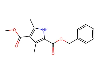 Benzyl 3,5-dimethyl-4-(methoxycarbonyl)-2-pyrrolecarboxylate structure