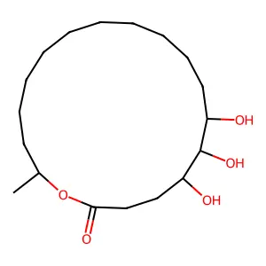 Oxacyclooctadecan-2-one, 5,6,7-trihydroxy-18-methyl- structure