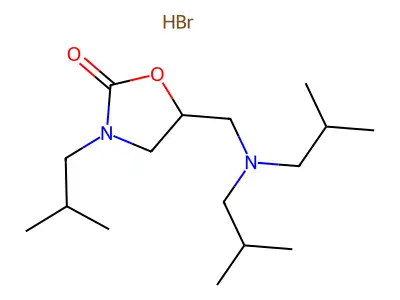 5-(Diisobutylamino)methyl-3-isobutyl-2-oxazolidone hydrobromide structure