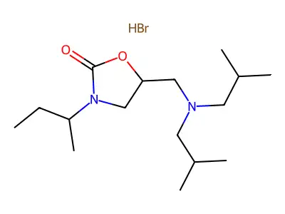 3-sec-Butyl-5-(diisobutylamino)methyl-2-oxazolidone hydrobromide structure